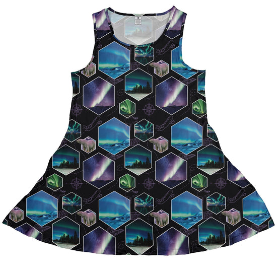 Northern Lights Wonder Dress Geek Nerd 0925 Botany Print Designs by Nathan