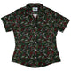 O Christmas Tree Music Notes Curvy Button Up Shirt Geek Nerd Christmas Print music print women
