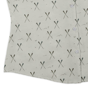 Oar Cross Curvy Button Up Shirt Geek Nerd Design by Vlad Mel Marine biology q4