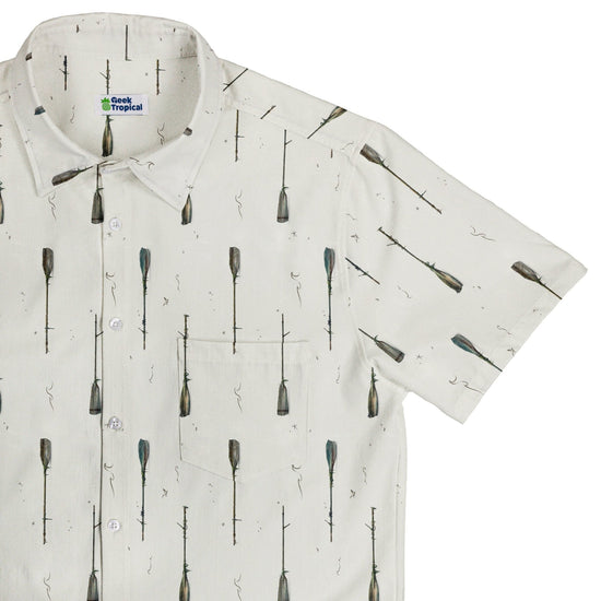 Oars Rowing Button Up Shirt Geek Nerd adult sizing Design by Vlad Mel Marine biology