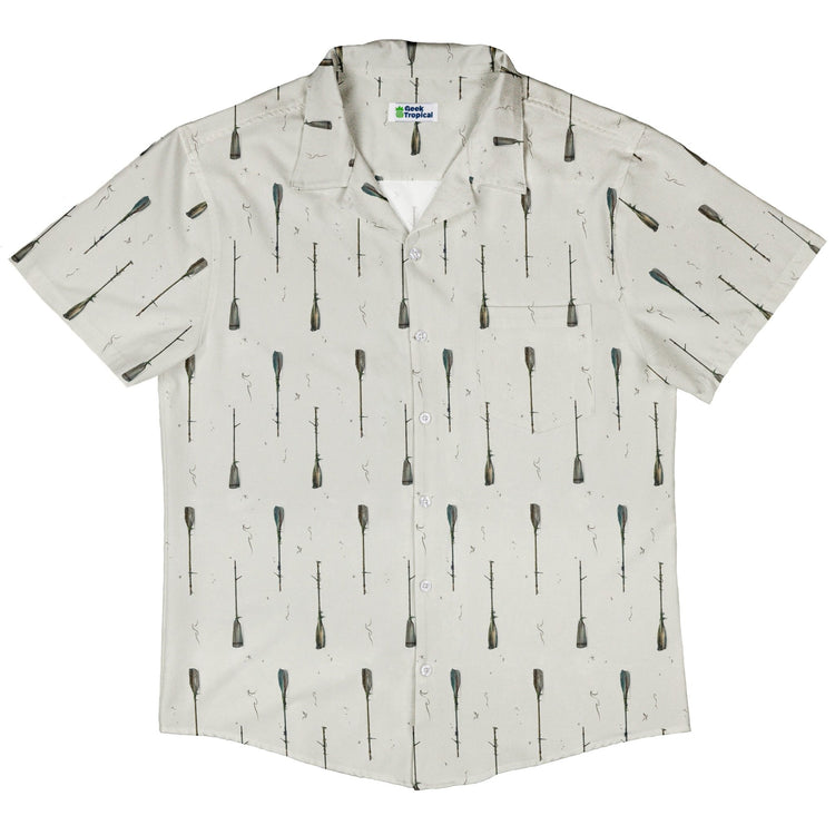 Oars Rowing Button Up Shirt Geek Nerd adult sizing Design by Vlad Mel Marine biology