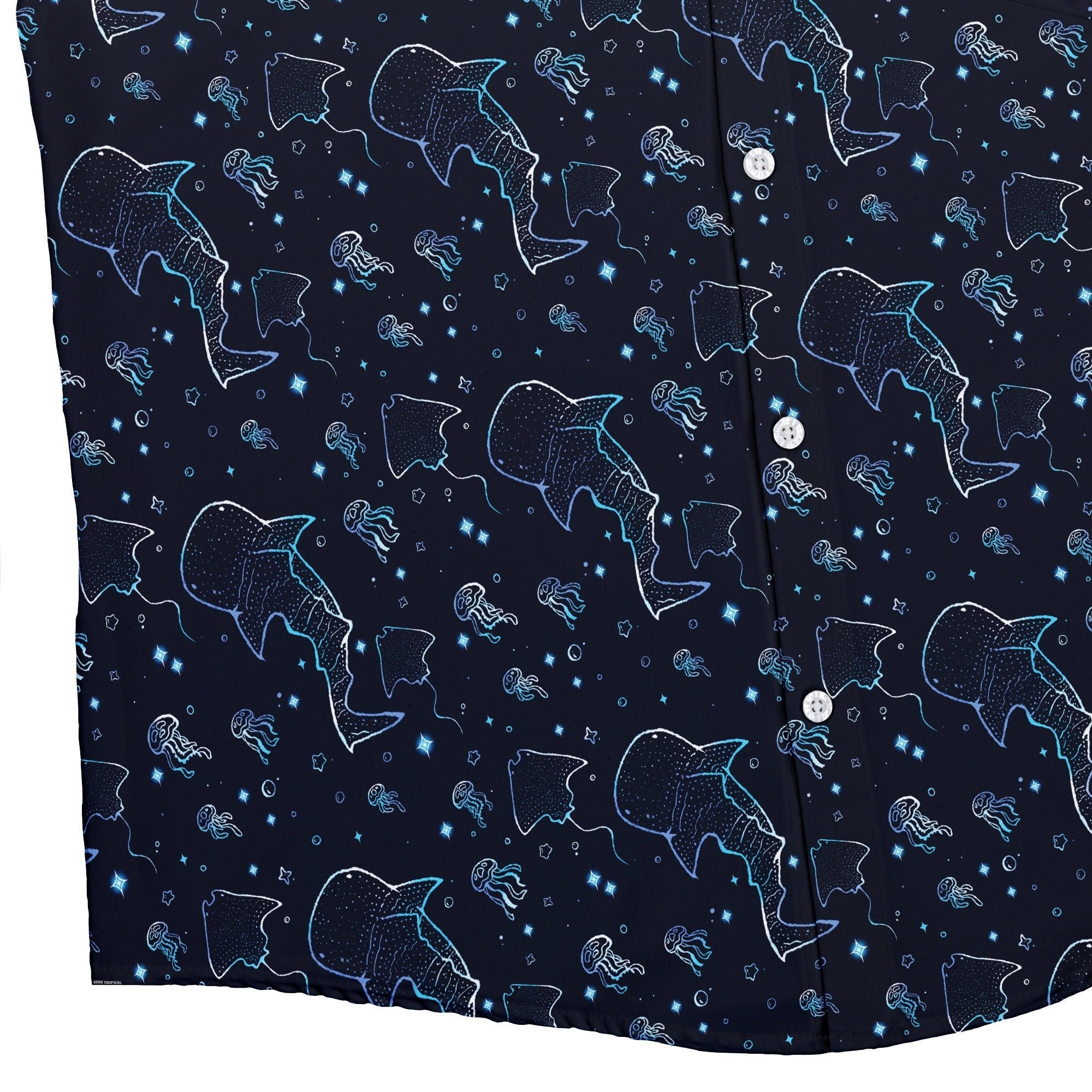 Ocean Giants Button Up Shirt Geek Nerd adult sizing animal patterns Design by Ardi Tong