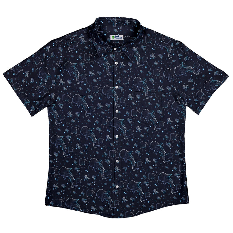 Ocean Giants Button Up Shirt Geek Nerd adult sizing animal patterns Design by Ardi Tong