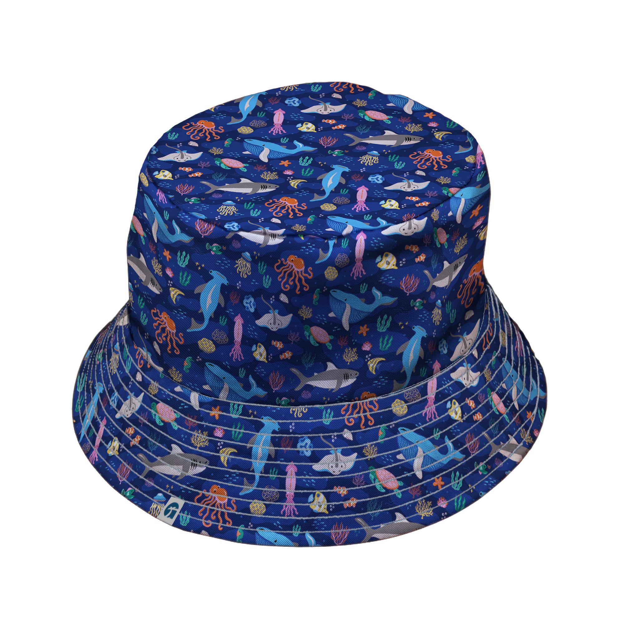 Oceanic Ecosystems Bucket Hat Gray Stitching