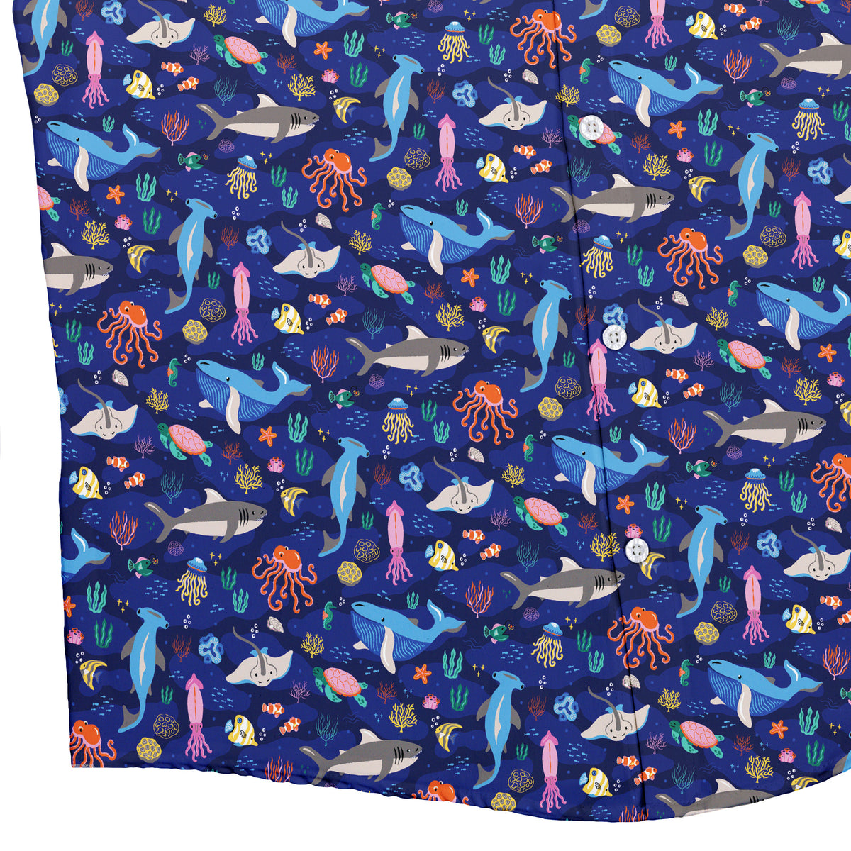Oceanic Ecosystems Button Up Shirt Bottom Corner