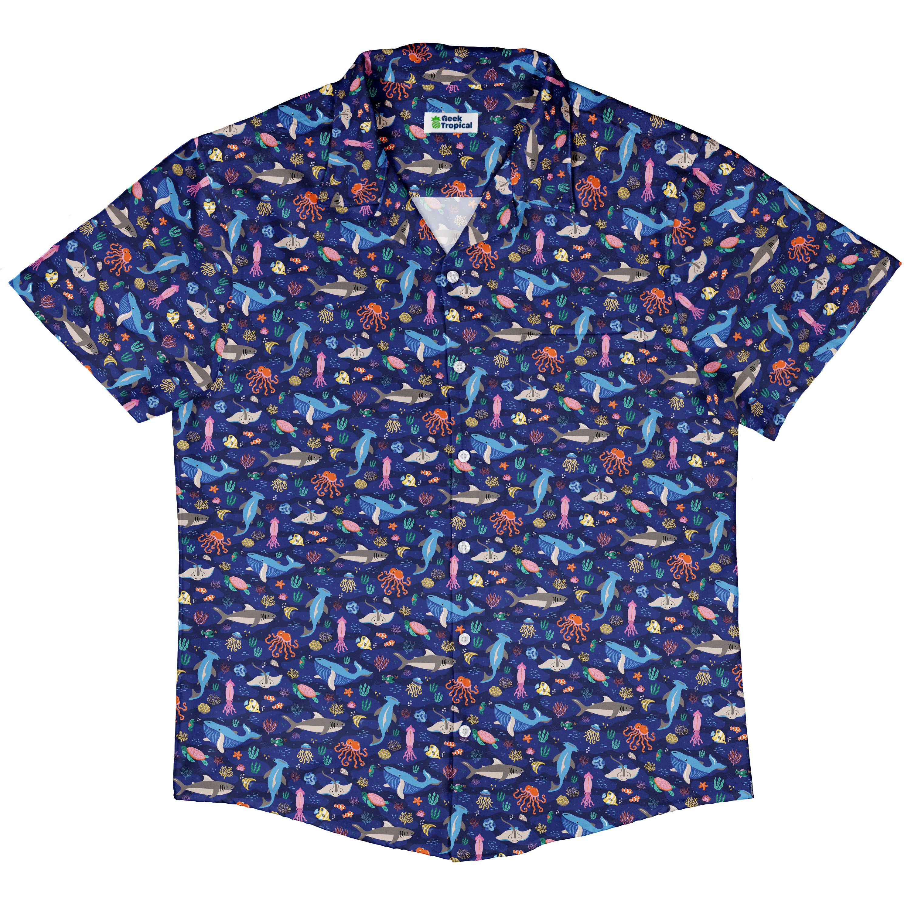 Oceanic Ecosystems Button Up Shirt Hawaiian Front