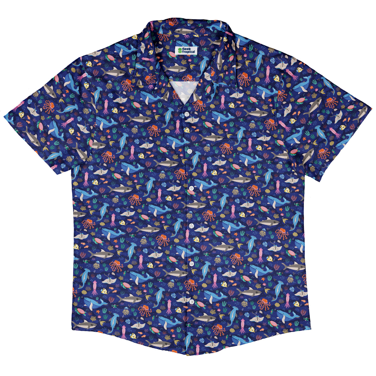 Oceanic Ecosystems Button Up Shirt Hawaiian Front