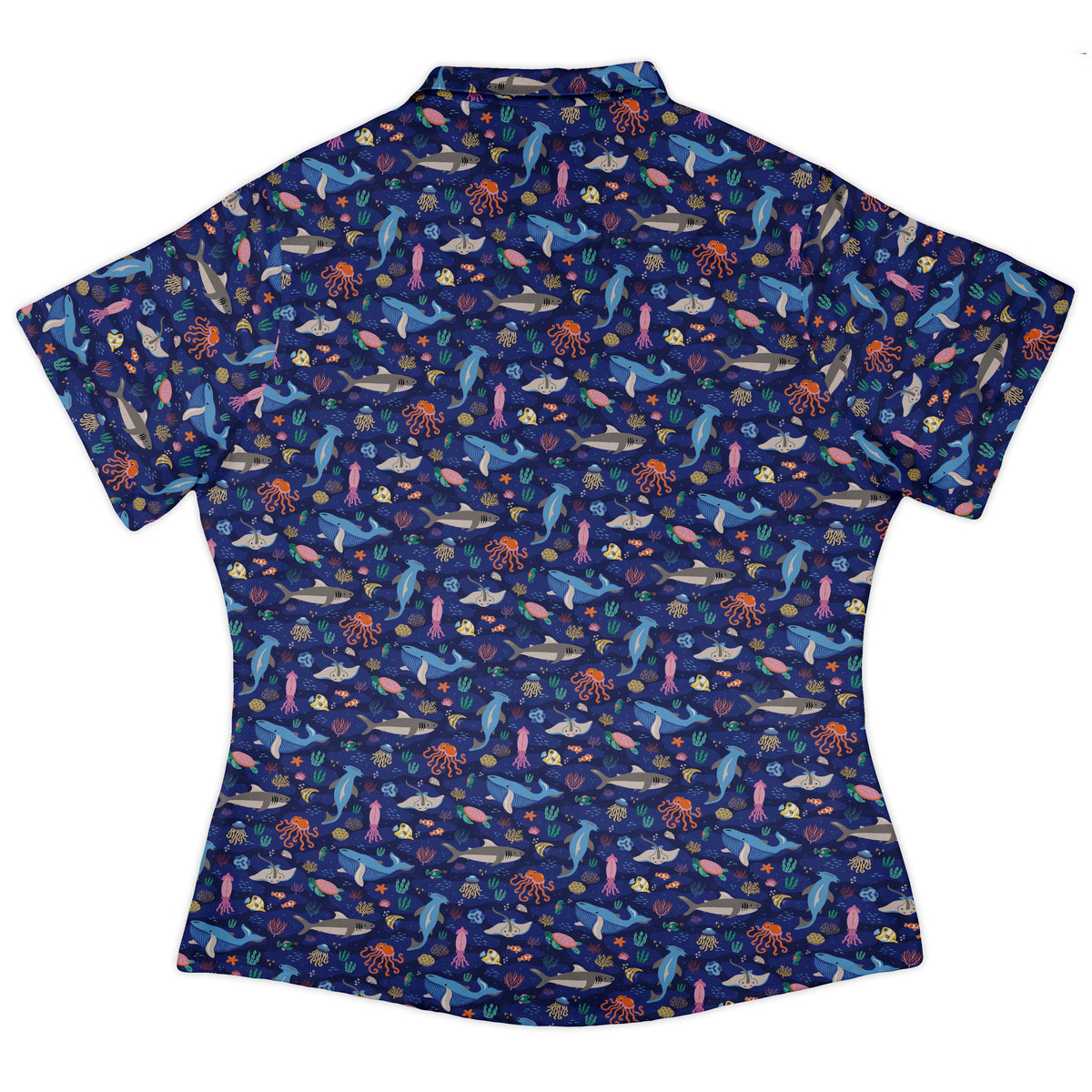 Oceanic Ecosystems Curvy Button Up Shirt womens back