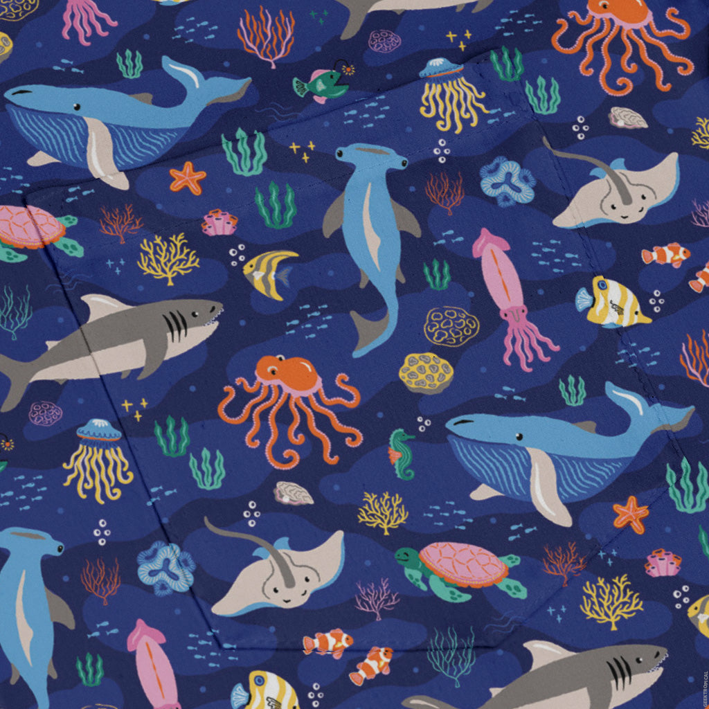 Oceanic Ecosystems Long Sleeve Button Up Shirt pocket