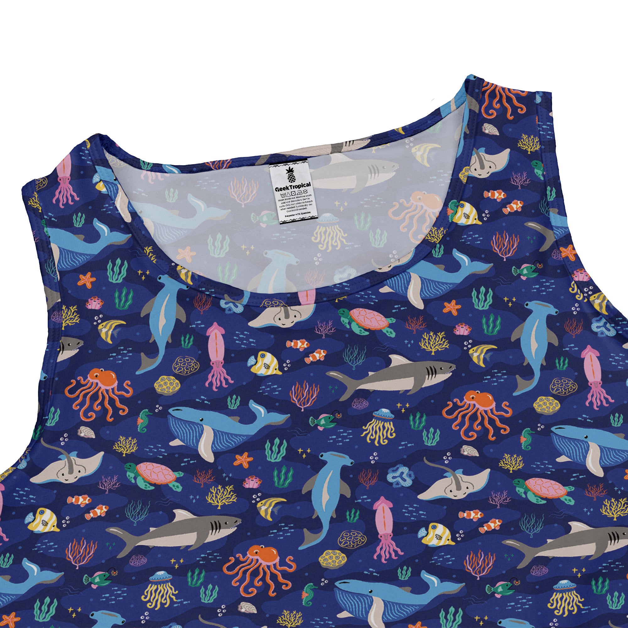 Oceanic Ecosystems Sleeveless Dress close front