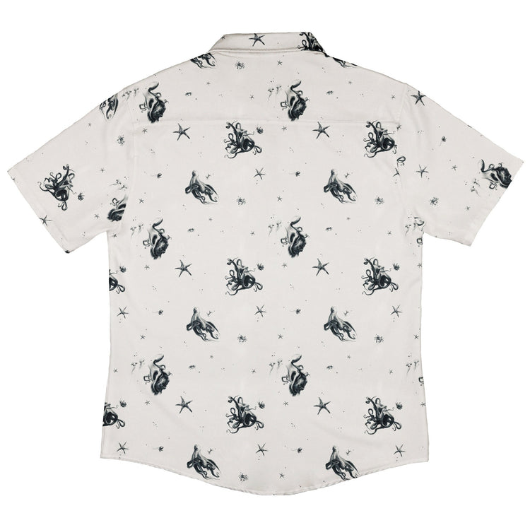 Octopus Button Up Shirt Geek Nerd adult sizing Design by Vlad Mel Marine biology