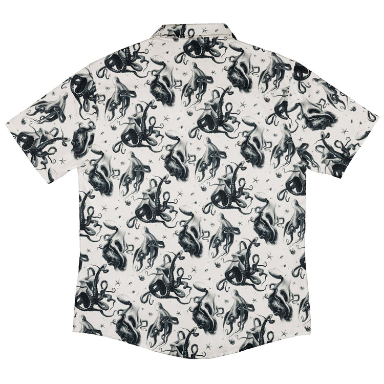 Octopus Crunch Button Up Shirt Geek Nerd adult sizing Design by Vlad Mel Marine biology