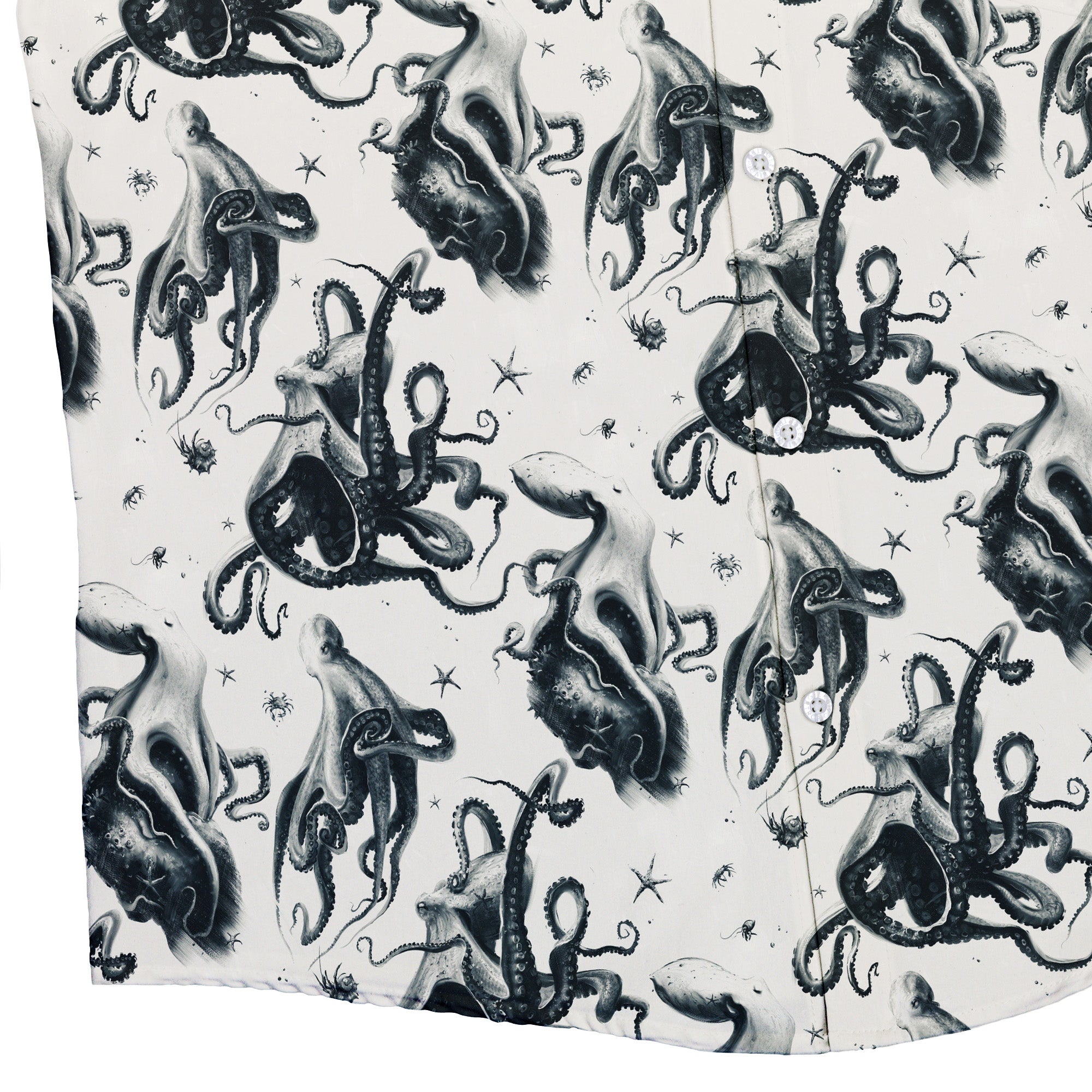 Octopus Crunch Button Up Shirt Geek Nerd adult sizing Design by Vlad Mel Marine biology