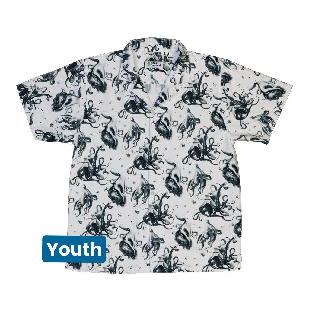 Octopus Crunch Youth Hawaiian Shirt Geek Nerd Design by Vlad Mel Marine biology q4