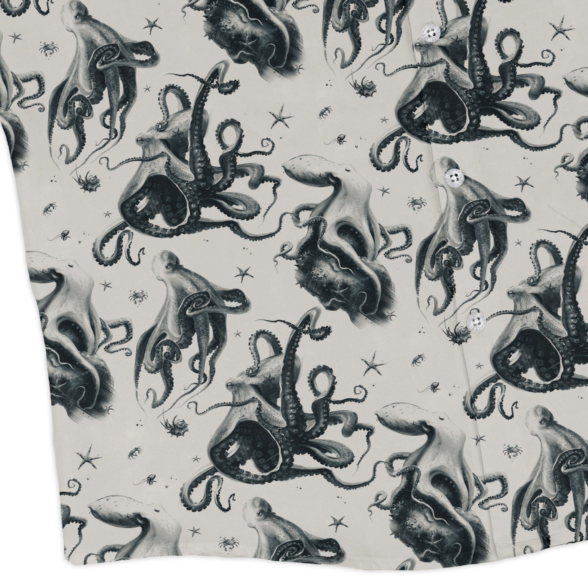 Octopus Crunch Long Sleeve Button Up Shirt Geek Nerd adult sizing Design by Vlad Mel FLOW DESC WRITING