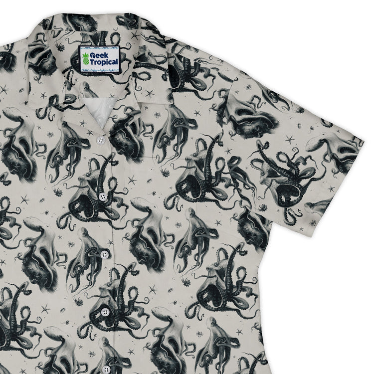 Octopus Crunch Curvy Button Up Shirt Geek Nerd Design by Vlad Mel Marine biology q4