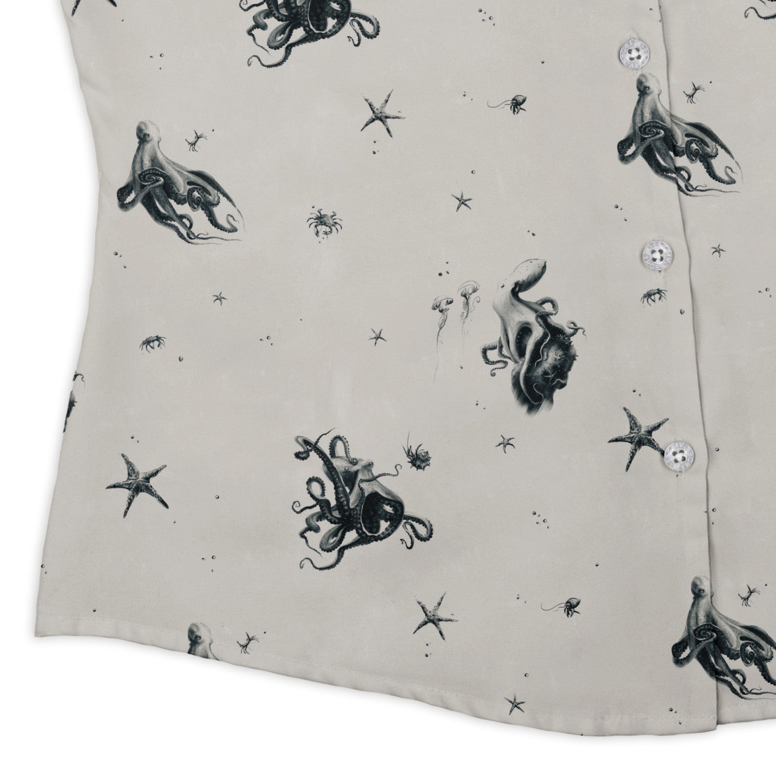 Octopus Curvy Button Up Shirt Geek Nerd Design by Vlad Mel Marine biology q4