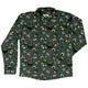 Oishi Sushi Green Long Sleeve Button Up Shirt Geek Nerd adult sizing Anime Design by Claire Murphy