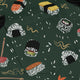 Oishi Sushi Green Long Sleeve Button Up Shirt Geek Nerd adult sizing Anime Design by Claire Murphy