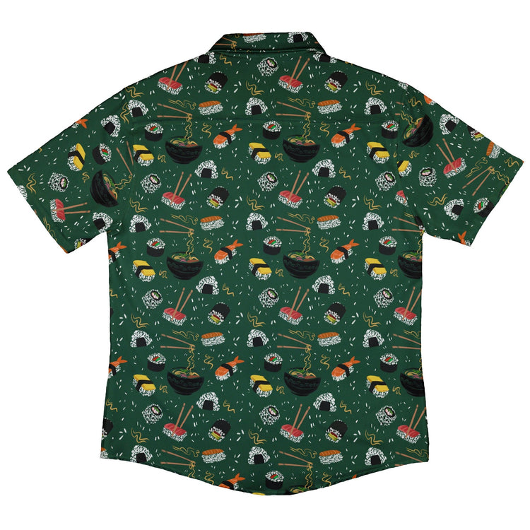 Ōishi Sushi Green Button Up Shirt - adult sizing - Anime - Design by Claire Murphy