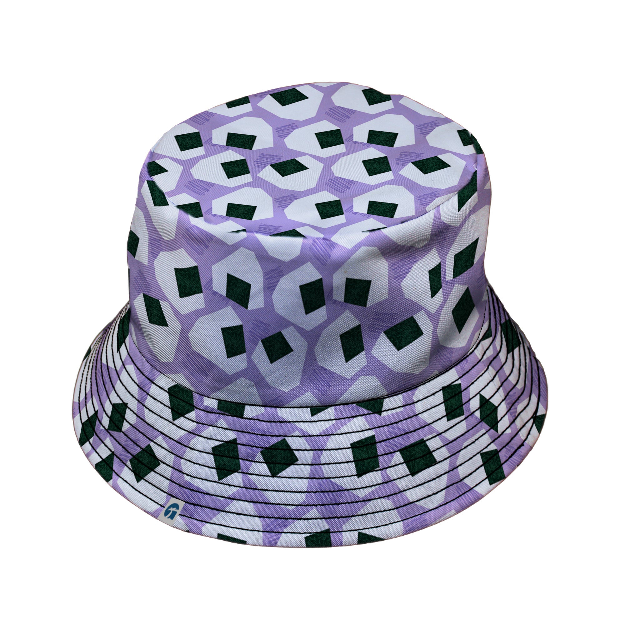 Omusubi Doodles Lilac Bucket Hat Black Stitching
