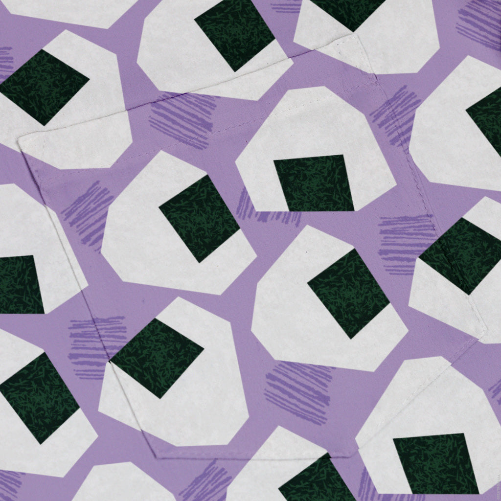 Omusubi Doodles Lilac Button Up Shirt Pocket