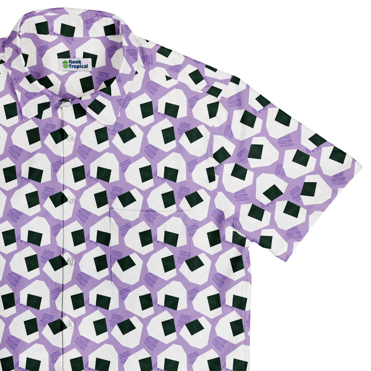 Omusubi Doodles Lilac Button Up Shirt Top Corner