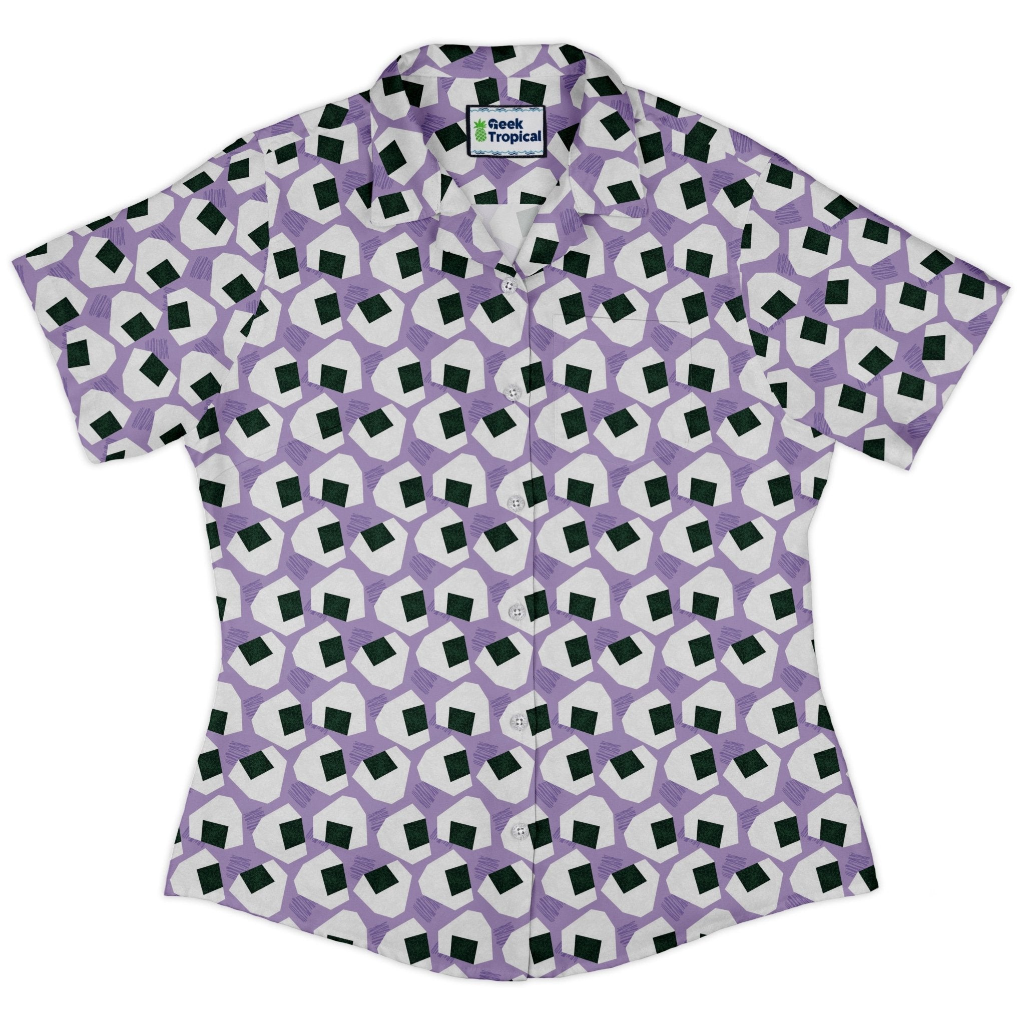 Omusubi Doodles Lilac Curvy Button Up Shirt 2