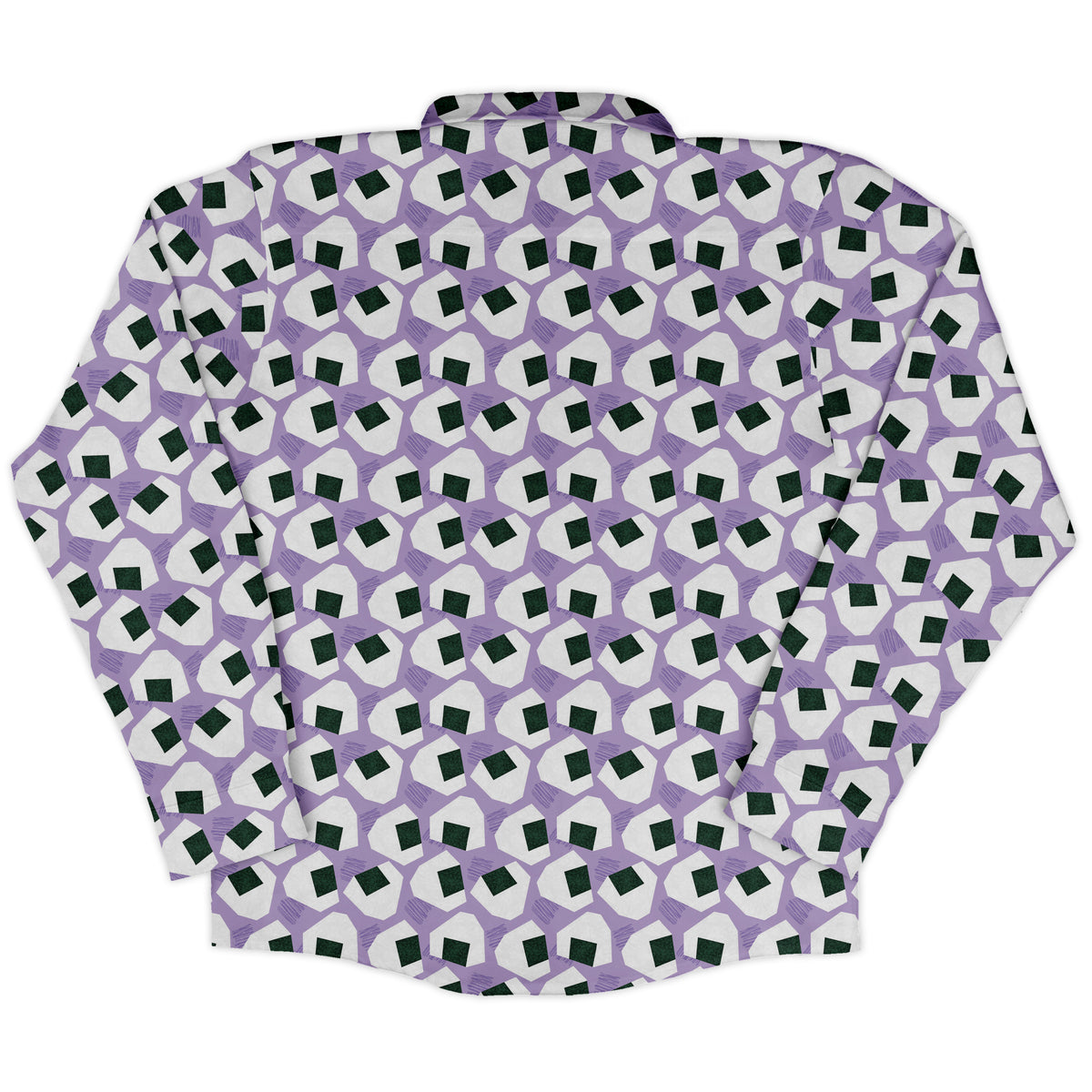 Omusubi Doodles Lilac Long Sleeve Button Up Shirt back
