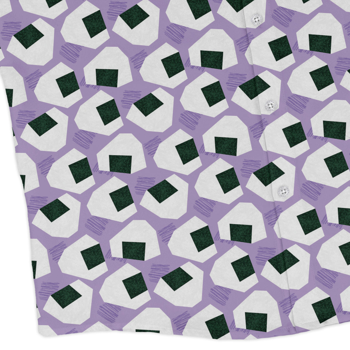 Omusubi Doodles Lilac Long Sleeve Button Up Shirt corner
