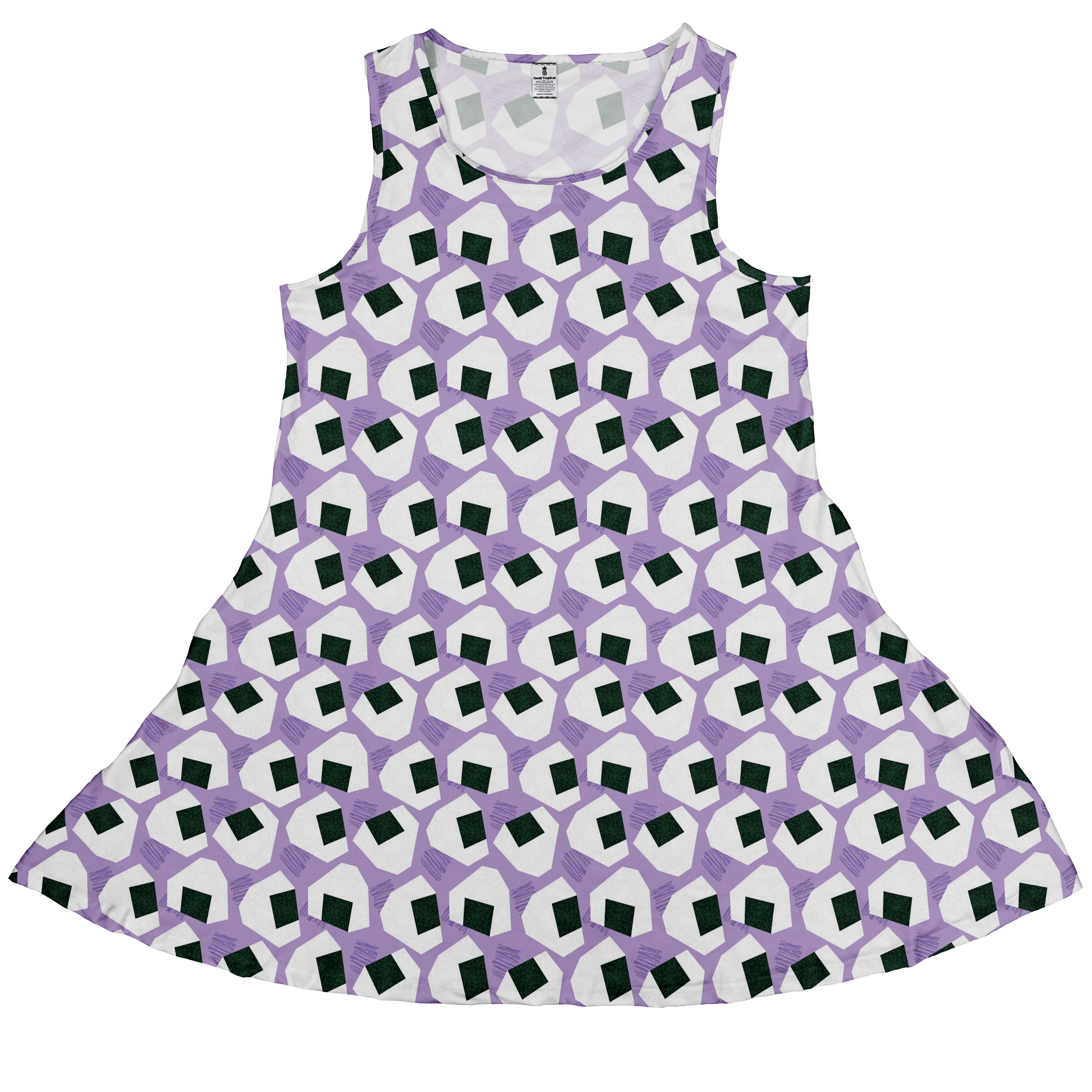 Omusubi Doodles Lilac Sleeveless Dress front