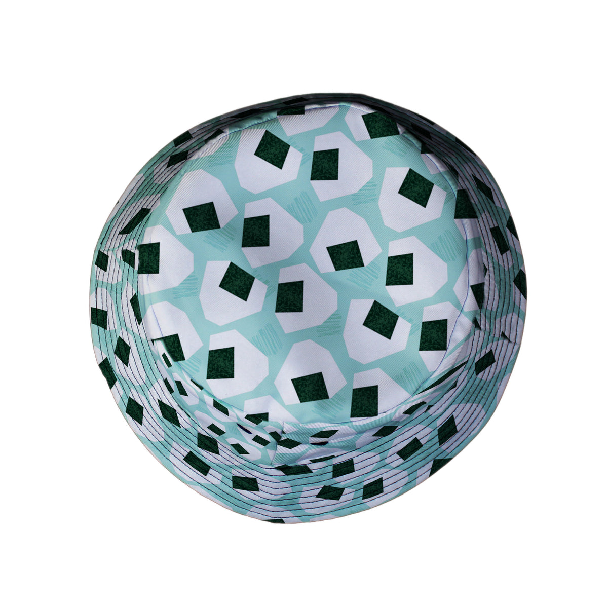 Omusubi Doodles Teal Bucket Hat Top View