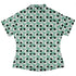 Omusubi Doodles Teal Curvy Button Up Shirt Old Curvy Button Up Shirt womens back