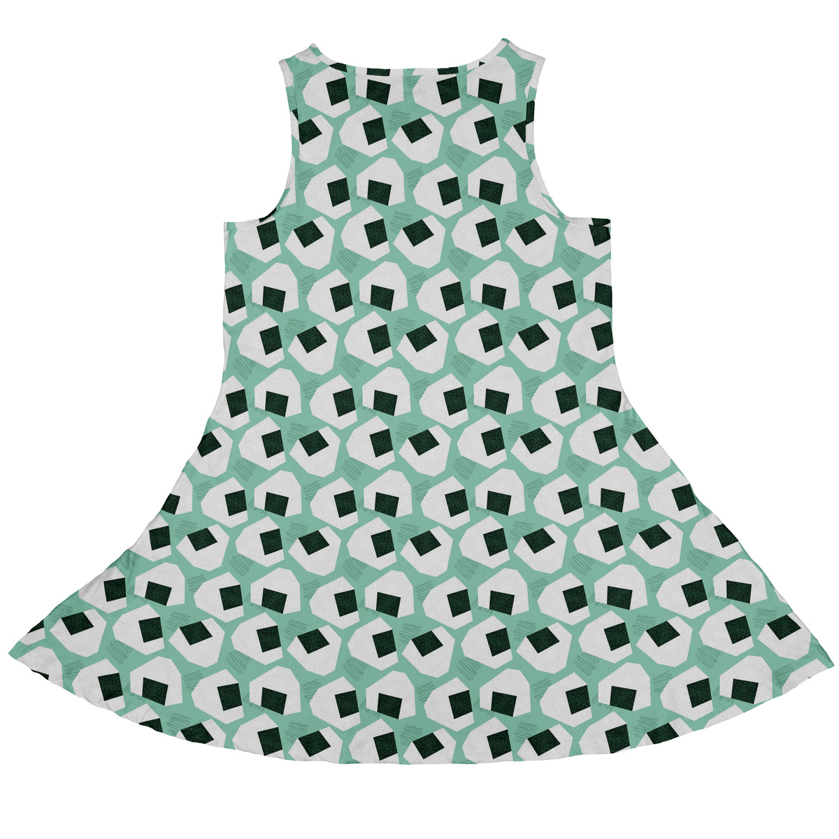 Omusubi Doodles Teal Sleeveless Dress back