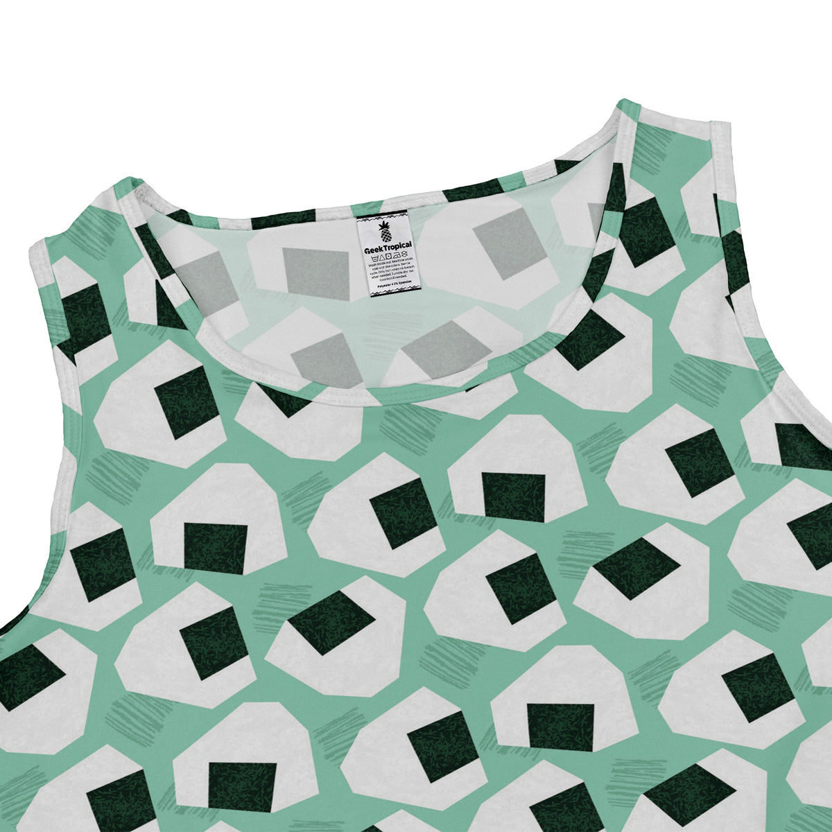 Omusubi Doodles Teal Sleeveless Dress close front