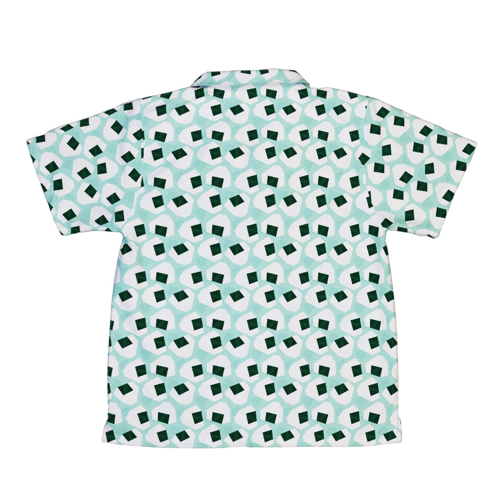 Omusubi Doodles Teal Youth Hawaiian Shirt Back
