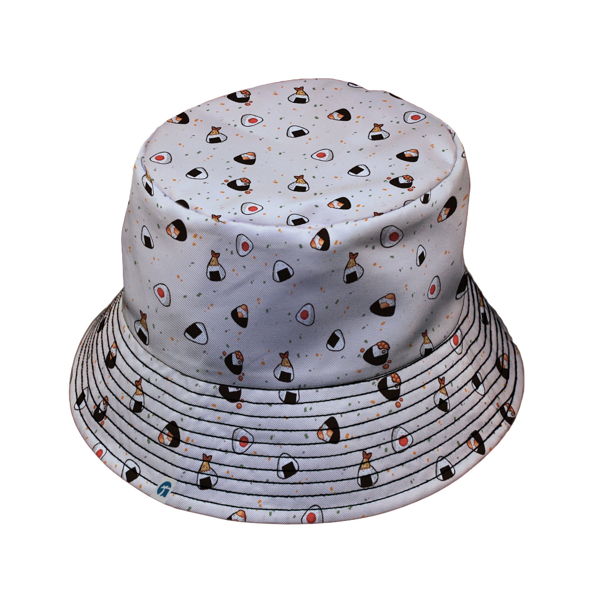 Onigiri Biege Bucket Hat Geek Nerd anime Design by Ardi Tong lx - B