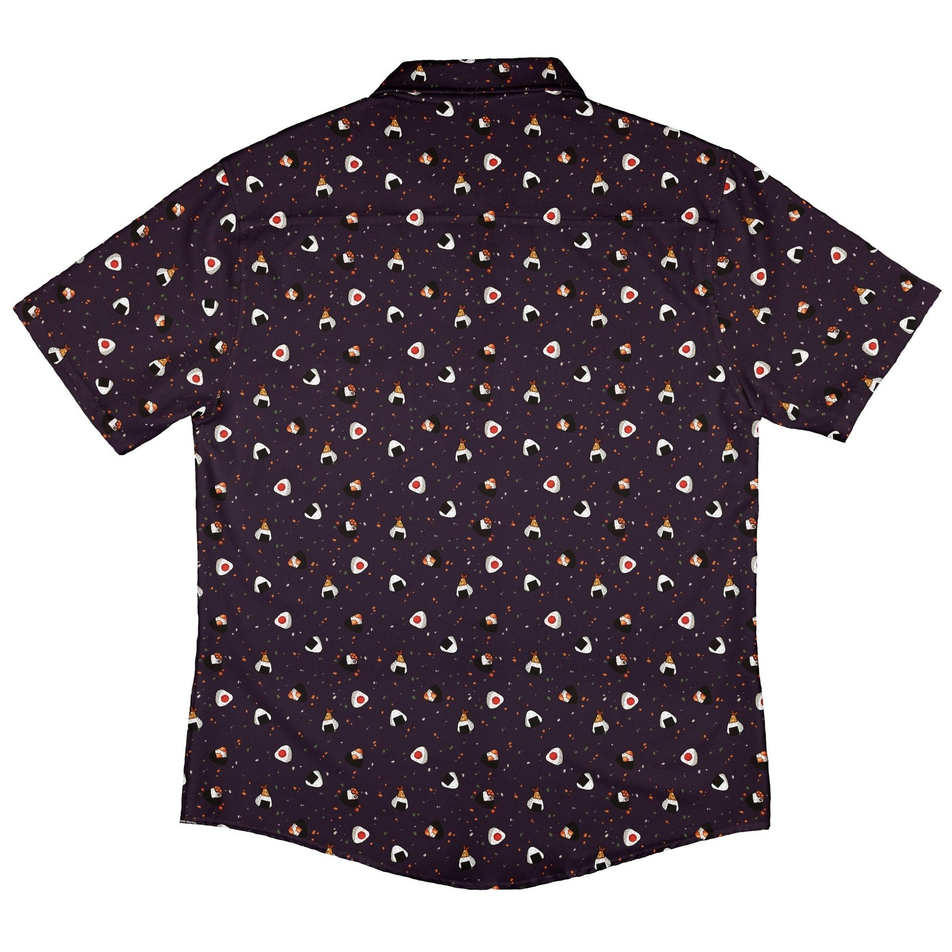 Onigiri Dark Button Up Shirt Geek Nerd adult sizing anime Design by Ardi Tong