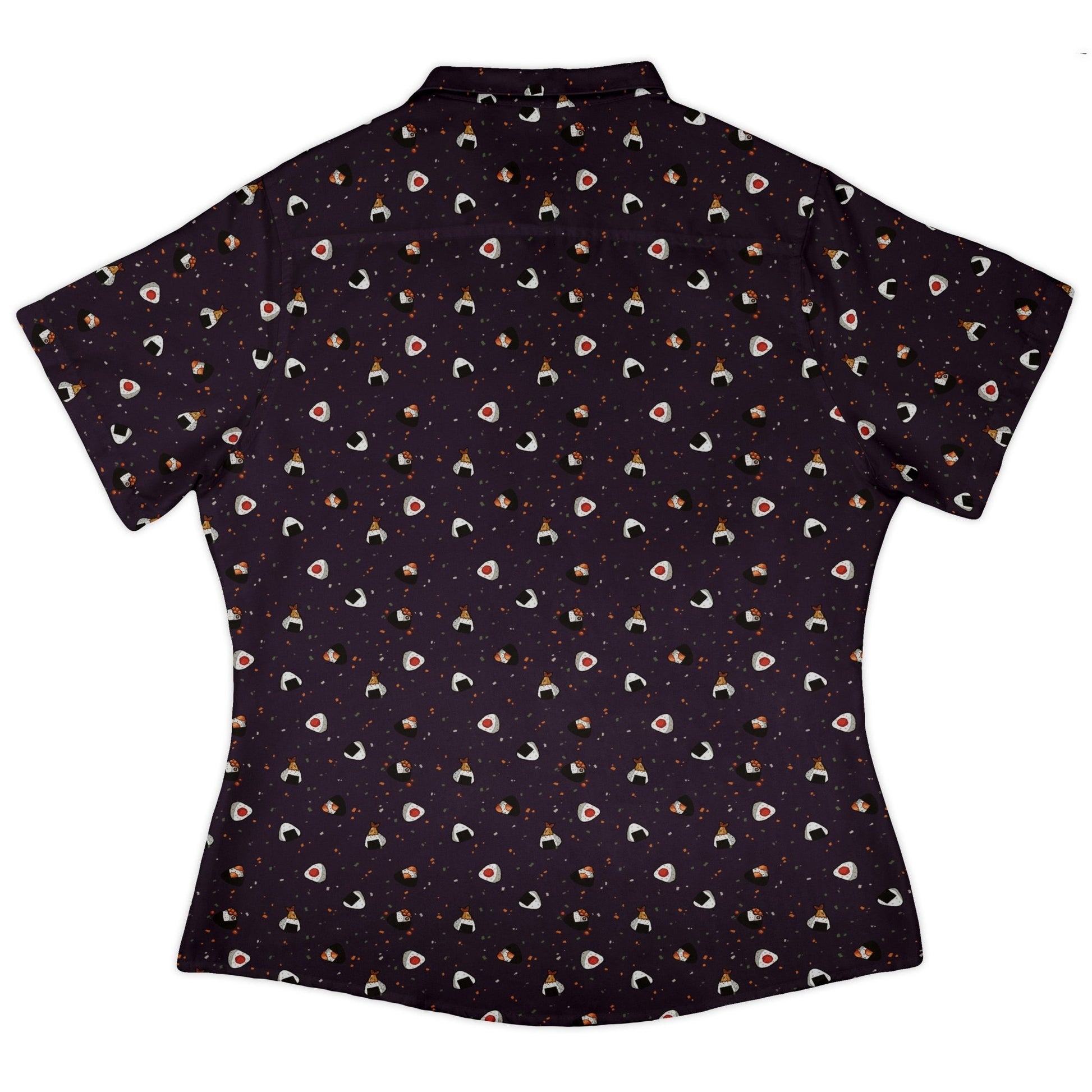 Onigiri Dark Curvy Button Up Shirt Geek Nerd anime Design by Ardi Tong q225