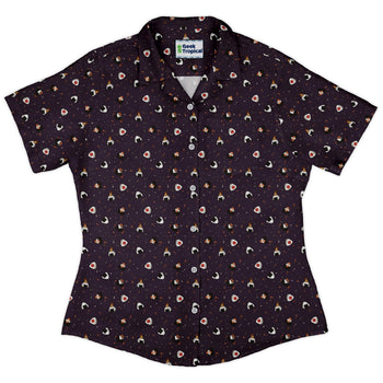 Onigiri Dark Curvy Button Up Shirt Geek Nerd anime Design by Ardi Tong q225