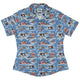 Onsen Snow Monkeys Curvy Button Up Shirt Geek Nerd Anime Christmas Print Design by Ardi Tong