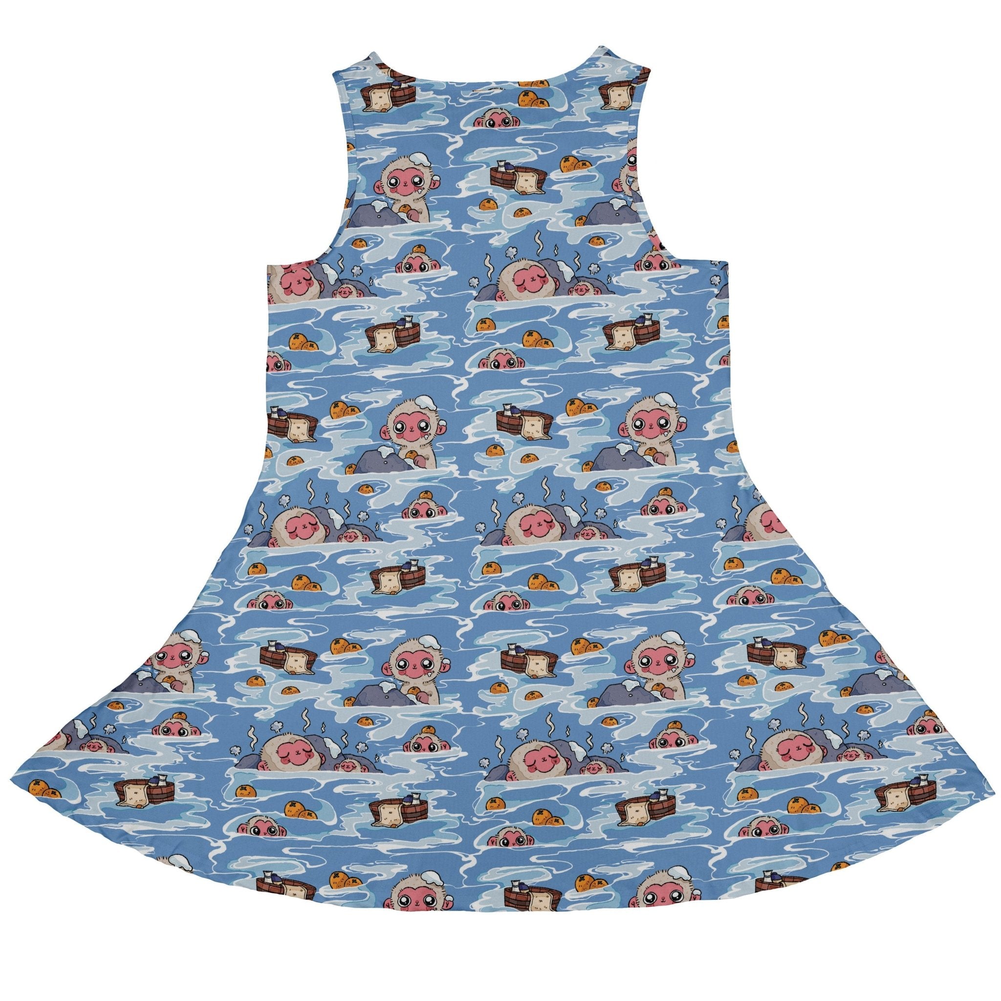 Onsen Snow Monkeys Dress Geek Nerd Christmas Print Design by Ardi Tong lx - C