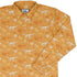 Orange Dinosaur Bones Long Sleeve Button Up Shirt Geek Nerd adult sizing dinosaur print FLOW DESC WRITING
