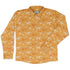 Orange Dinosaur Bones Long Sleeve Button Up Shirt Geek Nerd adult sizing dinosaur print FLOW DESC WRITING