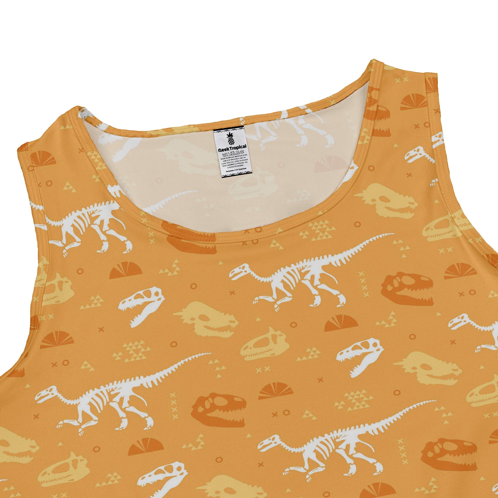 Orange Dinosaur Bones Dress Geek Nerd dinosaur print lx - C