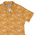 Orange Dinosaur Bones Curvy Button Up Shirt Geek Nerd dinosaur print women