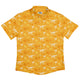 Orange Dinosaur Bones Button Up Shirt - adult sizing - dinosaur print -
