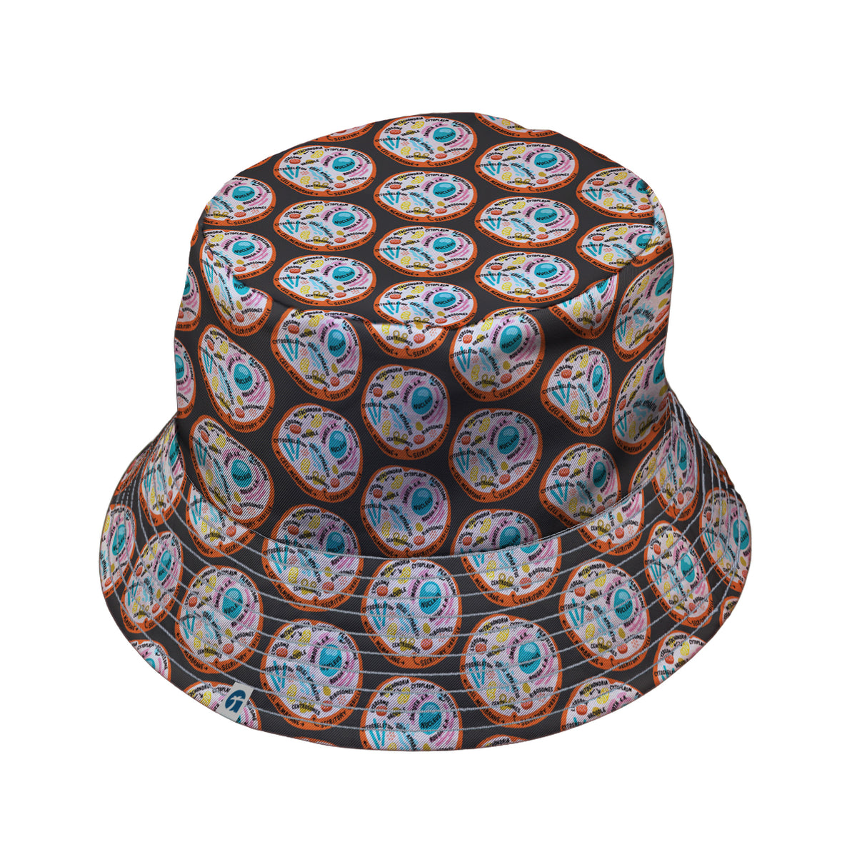 Organelle Organization Labels Bucket Hat Gray Stitching