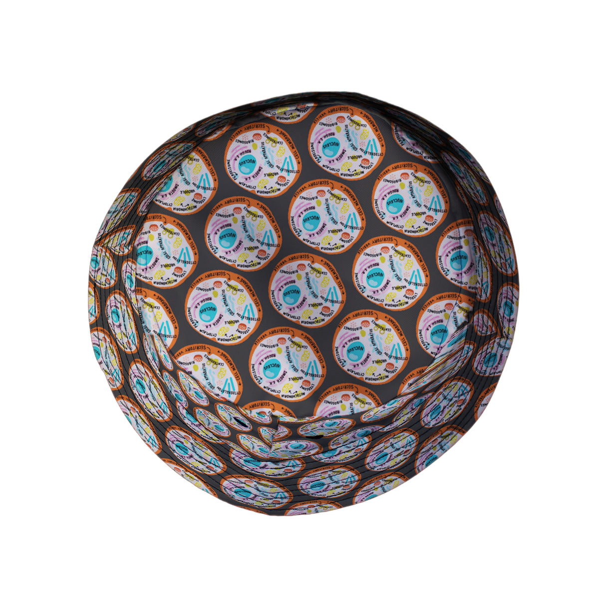 Organelle Organization Labels Bucket Hat Top View