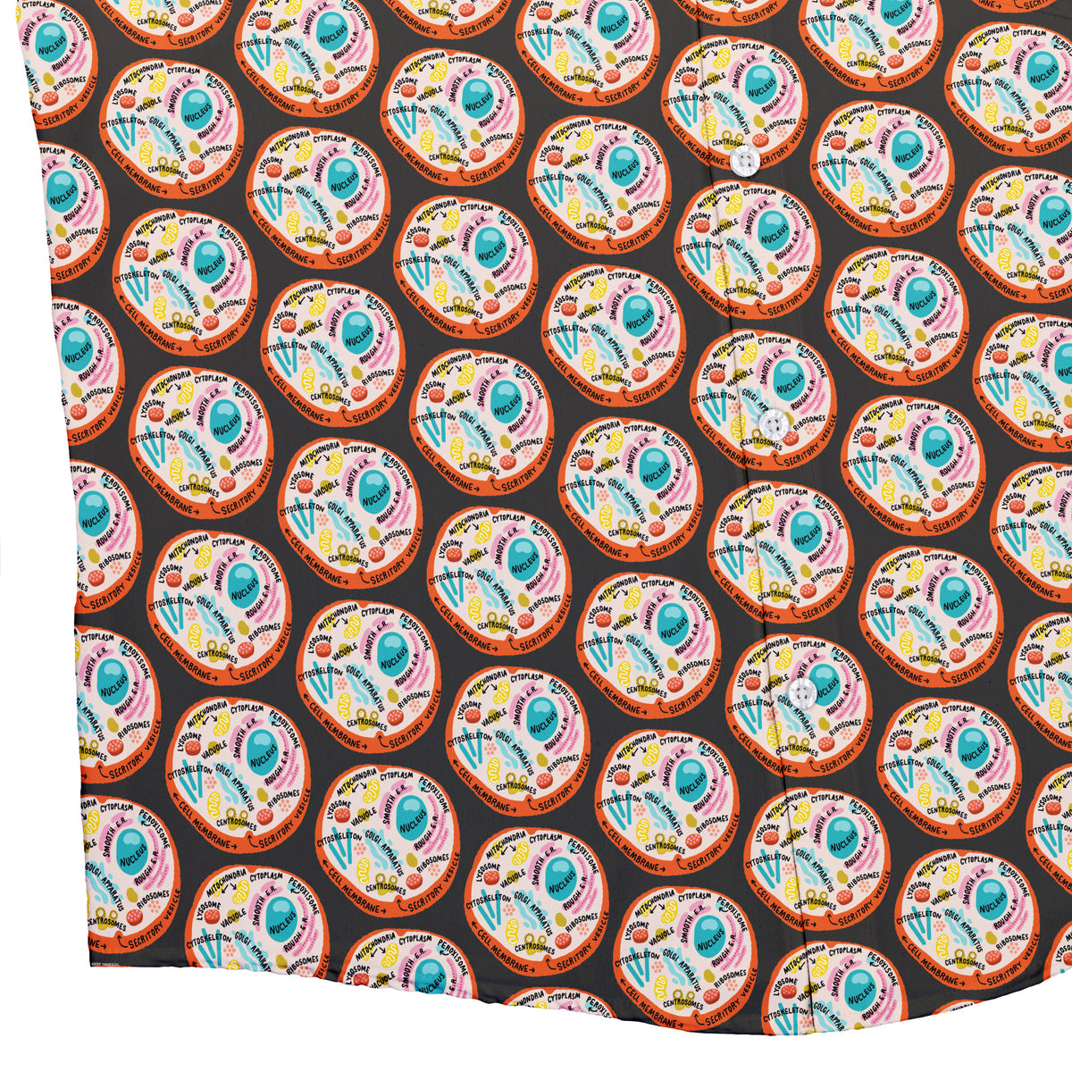 Organelle Organization Labels Button Up Shirt Bottom Corner